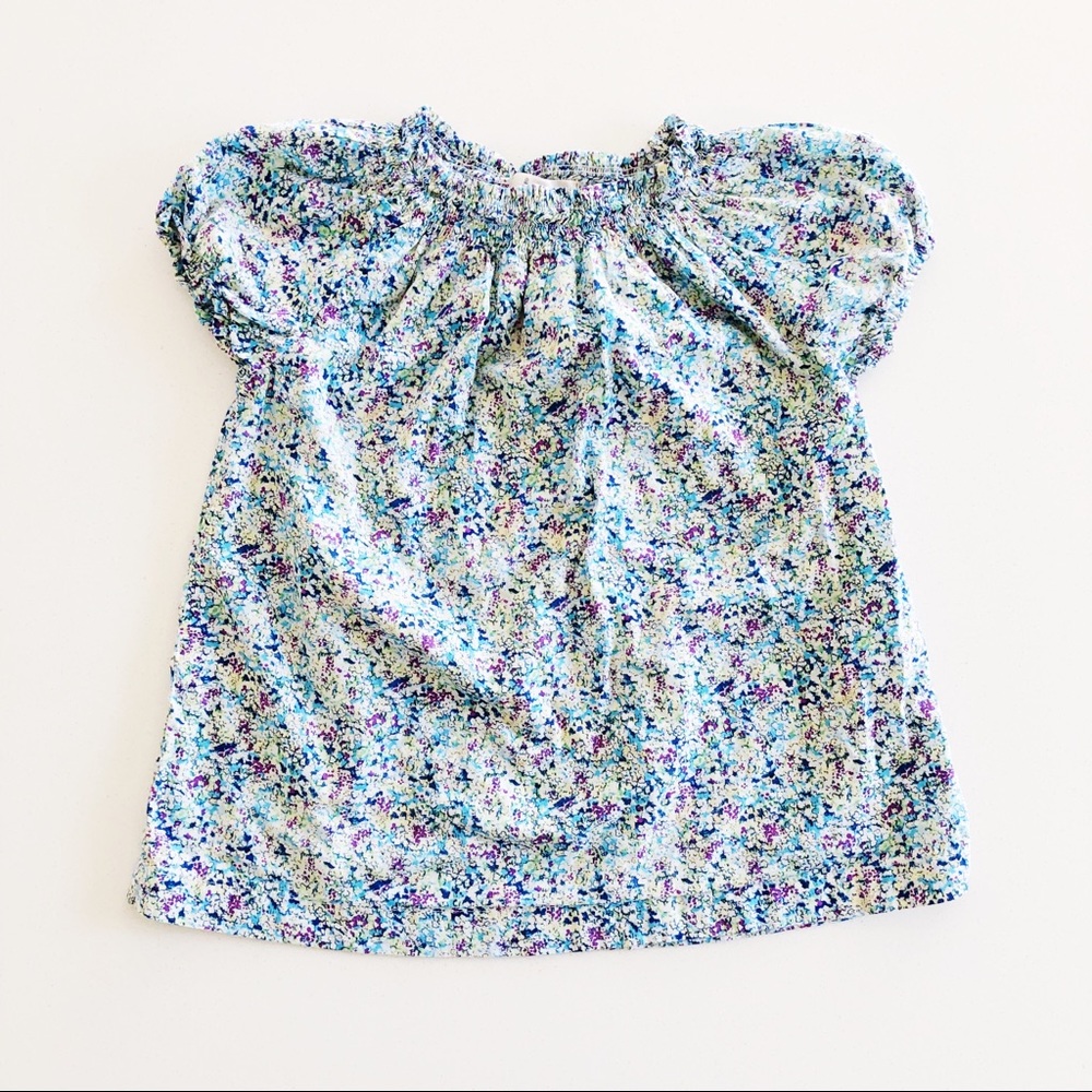 Lands End Floral Peasant Top